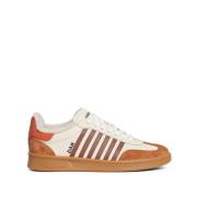 Dsquared2 Italienska lädersneakers med kontrastdetaljer Multicolor, He...