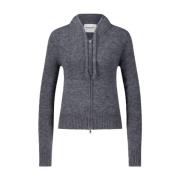 Isabel Marant Étoile Vadderad Krage Stickad Jacka Gray, Dam