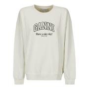 Ganni Oversized Isoli Sweatshirt Beige, Dam