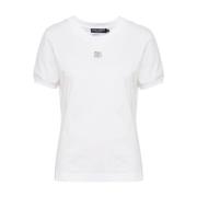 Dolce & Gabbana Avslappnad Bomull T-shirt i Svart White, Dam