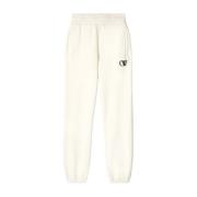 Off White Casual beige bomulls sweatpants med OW-logotyp Beige, Dam