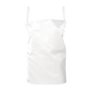 Sportmax Vit Satin Lagerlagd Strapless Topp White, Dam