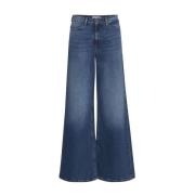 Ichi Blå Bootcut Bomullsjeans med Elastan Blue, Dam