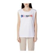 Blauer Vit Bomull Crew Neck T-shirt White, Dam