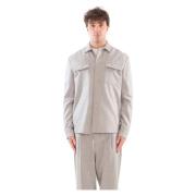 Eleventy Cashmere Flannel Overshirt Suit Gray, Herr