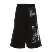 Off White Grafiskt Tryck Bomullsshorts Gray, Herr