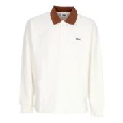 Obey Vit Fleece Polo Skjorta White, Herr