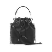 Lancel Svart Läder Bucket Bag Black, Dam