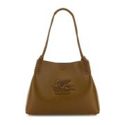 Etro Libra Shopping Bag i Khaki Läder Green, Dam