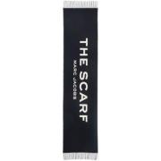 Marc Jacobs Svart/Vit Ullblandad Stickad Scarf Black, Dam