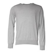 Dolce & Gabbana Ljusgrå Ull Crew Neck Sweater Gray, Herr