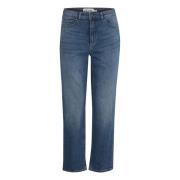 Ichi Blå Bomull Mom Jeans Kollektion Blue, Dam