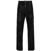 Dsquared2 Svarta Coated Denim Jeans Black, Herr