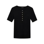 Anine Bing Kortärmad T-shirt Alessia Black, Dam