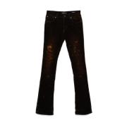 Purple Brand Velvet Skinny Flare Jeans Brown, Herr