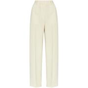 Theory Off-White Veckdetaljer Byxor Beige, Dam