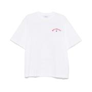 Off White Vit Logotryck Crew Neck T-shirt White, Herr