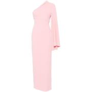 Solace London Bubblegum Rosa Asymmetrisk Hals Klänning Pink, Dam