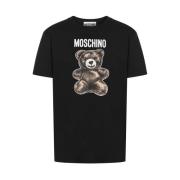 Moschino Svart Teddy Bear Crew Neck T-shirt Black, Herr