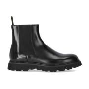 Doucal's Svarta Läder Chelsea Boots Black, Herr