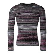 Dolce & Gabbana Multifärgad Randig Crew Neck Tröja Multicolor, Herr