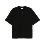 Off White Svart Logo Print Crew Neck T-shirt Black, Herr