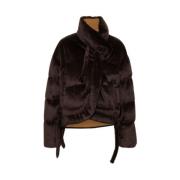 Ottolinger Kaffebrun Faux-Fur Vadderad Jacka Brown, Dam