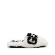 Gcds Faux-Fur Slip-On Skor White, Dam