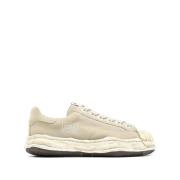 Mihara Yasuhiro Grå Läder Sneaker med Broderat Logotyp Beige, Herr