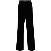 Dsquared2 Svart Velvet Straight Leg Byxor Black, Dam