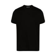 Salvatore Santoro Svart Bomull Crew Neck T-shirt Black, Herr