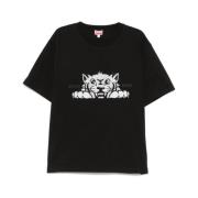 Kenzo Svart Logotyp Broderad T-shirt Black, Herr