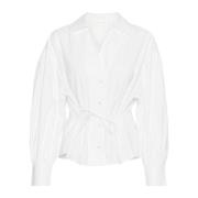 InWear Feminin Skjortblus med Puffärmar White, Dam