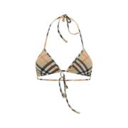 Burberry Rutig Bikini Topp Beige, Dam