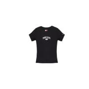 Tommy Jeans Svarta Bomull Tops & T-Shirt Kollektion Black, Dam