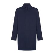 Kiton Marinblå Linne Trenchcoat Blue, Herr