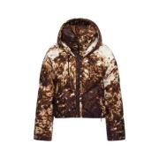 Roberto Cavalli Appaloosa Print Puffer Jacka Brown, Dam