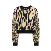 Roberto Cavalli Crewneck Dam Sweatshirt 100% Bomull Multicolor, Dam