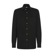 Kiton Houndstooth Flanellskjorta Black, Herr