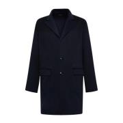 Kiton Lyxig Cashmere Double Cloth Coat Blue, Herr