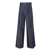 Max Mara Weekend Mörka denimbyxor med dubbel veck Gray, Dam