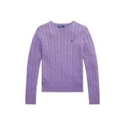 Polo Ralph Lauren Tvinna stickad Julianna i pima bomull Purple, Dam