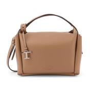 Tod's Graverad Logga Läderhandväska Beige, Dam