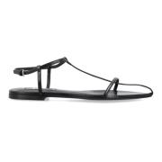 Jil Sander Svarta platta bur sandaler Black, Dam