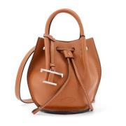 Tod's Läder Bucket Bag med Dragsko Brown, Dam