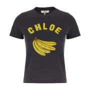 Chloé Casual Bomull T-shirt för Män Blue, Dam