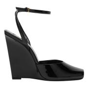 Saint Laurent Sandalo Basso Orhand Wedges Black, Dam