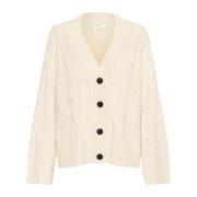 InWear Vanilla Cable Cardigan Sweater Beige, Dam