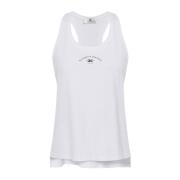 Elisabetta Franchi Bomull Jersey Racerback Topp med Logo White, Dam