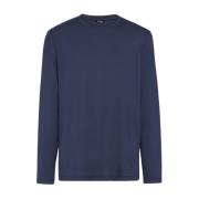 Kiton Mjuk Bomull Långärmad T-shirt Blue, Herr